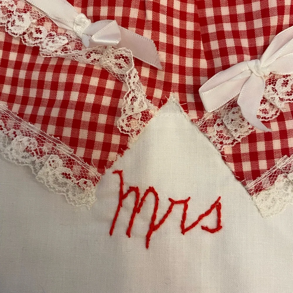Vintage Mr. and Mrs. Hand Embroidered Pillowcases with Cute Underwear Appliqués